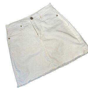 Blank NYC Denim Skirt Raw Hem White Size 27 Mini Skirt The Great White Mini